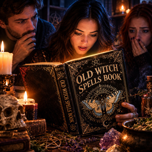 Old witch spells book - witch,