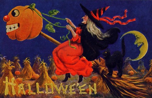 Halloween witch jol - jol, broom